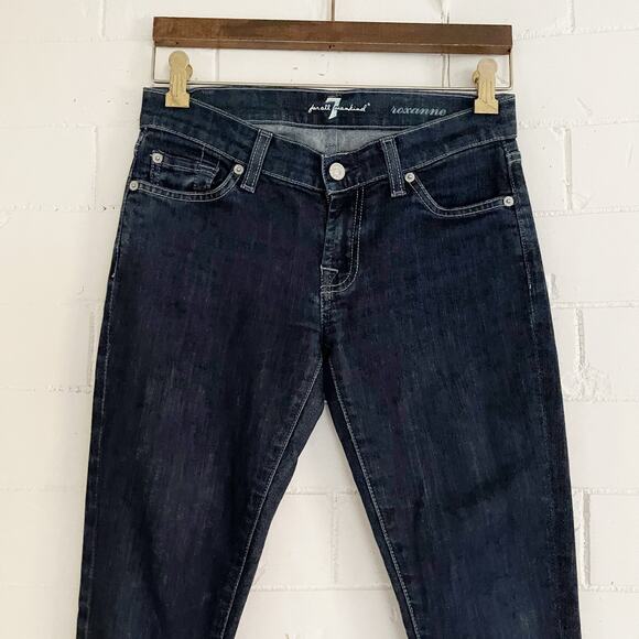 7 FOR ALL MANKIND Roxanne Dark Wash Mid Rise Skinny Jeans 26 - Picture 3 of 10